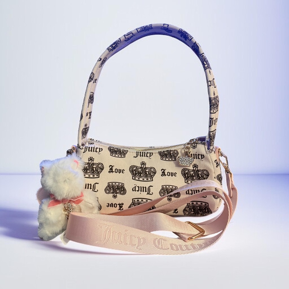 Juicy Couture cream/chocolate Festival shoulder bag